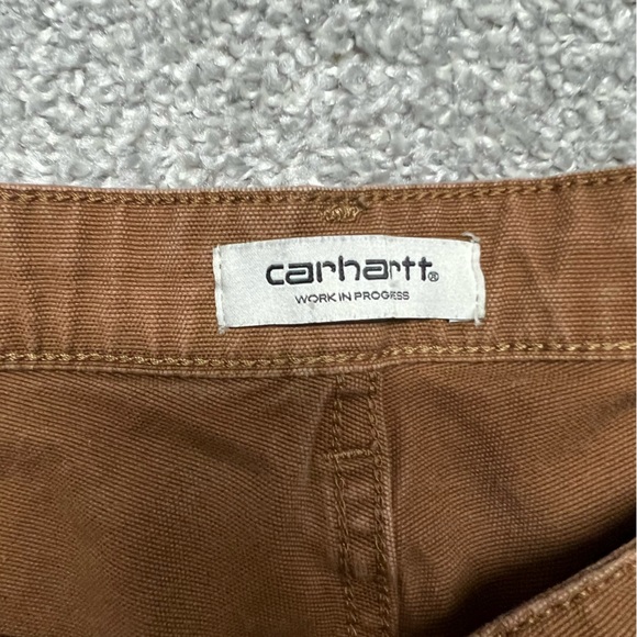 Carhartt Pants Womens 28 Brown Work In Progress WIP Pierce Boyfriend Carpenter - Picture 7 of 10